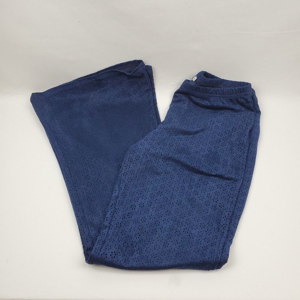 Earthbound Trading Co Womens Hippie Pants Wide Leg Elastic Waist Blue Medium